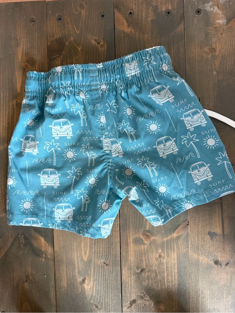 George Hats Blue Surf Print Hybrid Swim Shorts